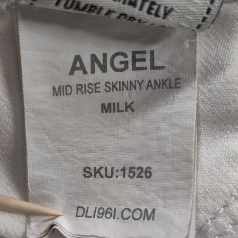 DL1961 Angel Mid Rise Skinny Ankle Jeans Women’s Size 26 White Stretch Denim - Picture 8 of 16